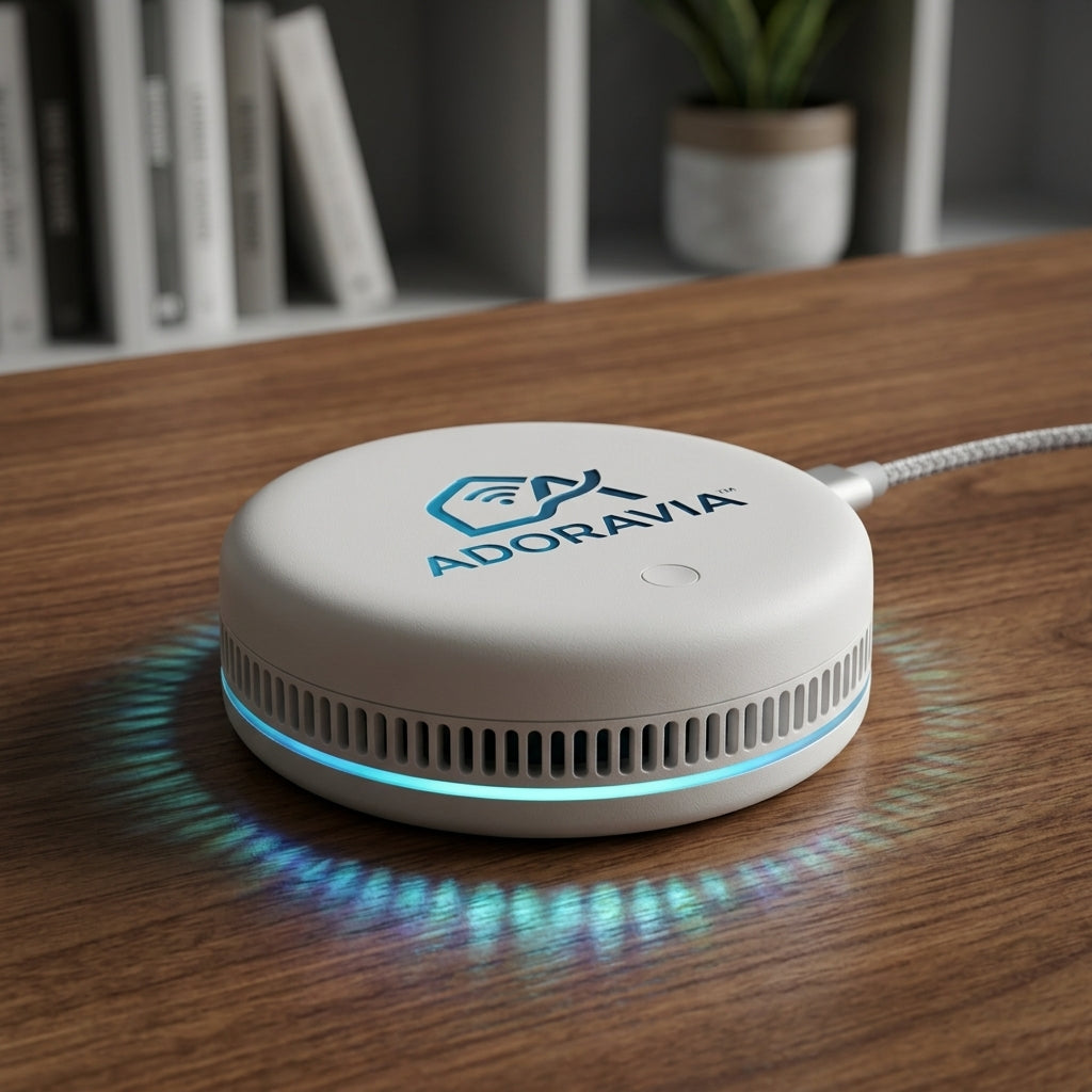 Adoravia™ Compact Smart Connectivity Hub – USB-Powered Home Gateway with Secure Adhesive Mount, Passive Cooling & Plug-and-Play Setup