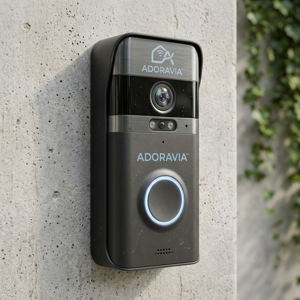 Adoravia™ 2K Wireless Video Doorbell Camera – 160° Wide-Angle View, Smart Motion Detection, Rechargeable Battery & App-Connected Front Door Security