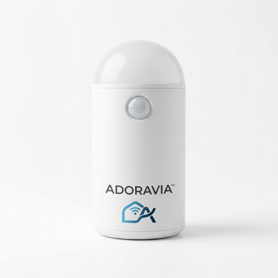 Adoravia™ Smart Dual-Mode Motion Sensor – PIR + RF Detection, Wireless App & Hub Connectivity, Flexible Mounting for Home Automation