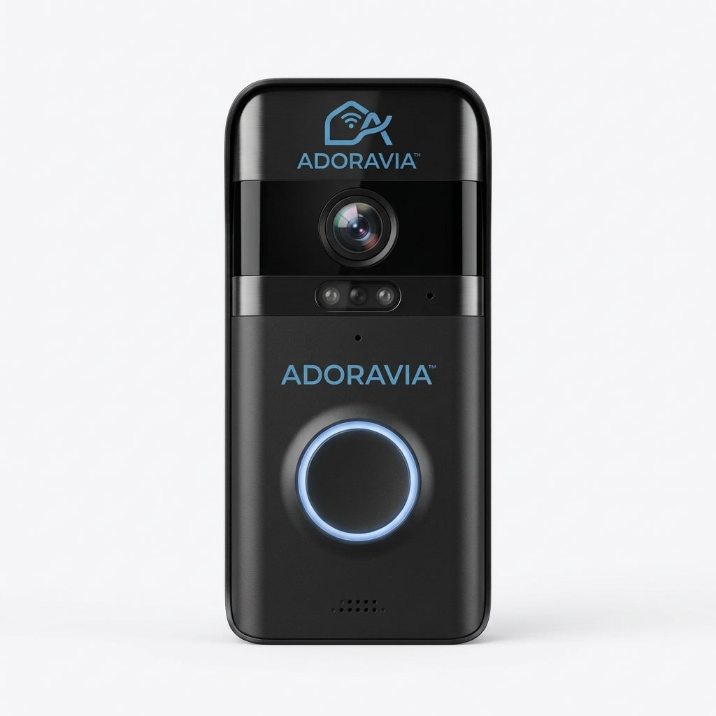 Adoravia™ 2K Wireless Video Doorbell Camera – 160° Wide-Angle View, Smart Motion Detection, Rechargeable Battery & App-Connected Front Door Security