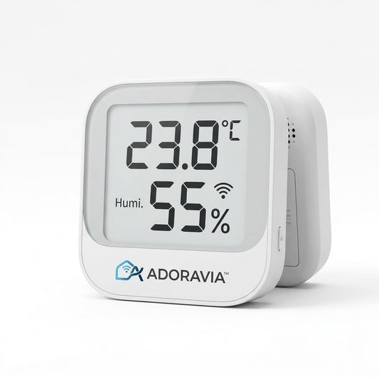 Adoravia™ Smart Temperature & Humidity Monitor – High-Precision Indoor Sensor with Wi-Fi Remote Monitoring, Large Digital Display & Low-Power Design