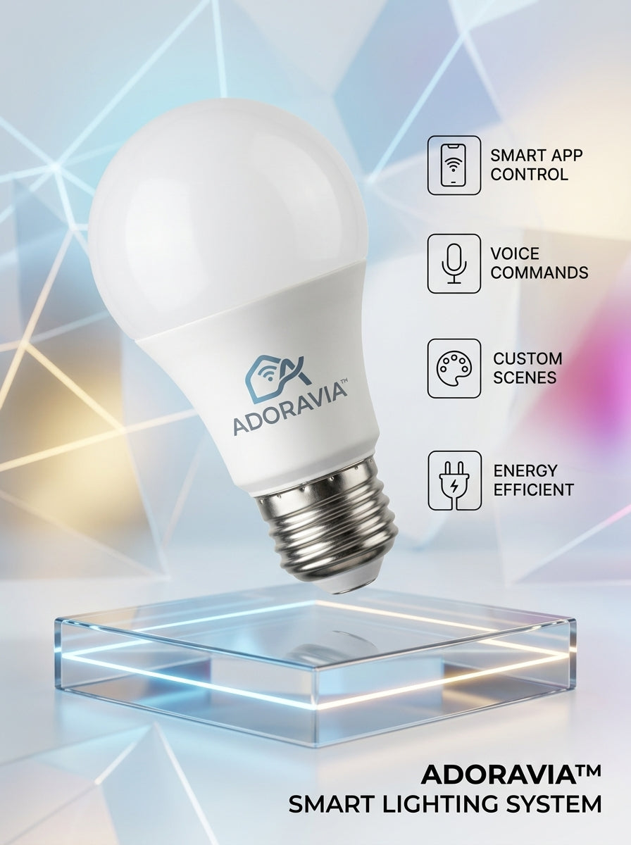 Adoravia™ Smart Wi-Fi LED Light Bulb – App Control, Voice Commands, Custom Lighting Scenes & Energy-Efficient Home Lighting
