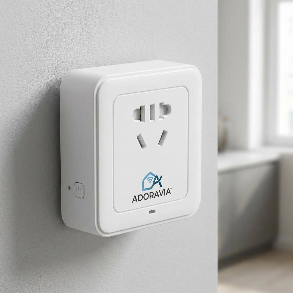 Adoravia™ Smart Wi-Fi Power Outlet – App & Voice Control, Energy Monitoring, One-Touch Operation and Multi-Device Home Power Management
